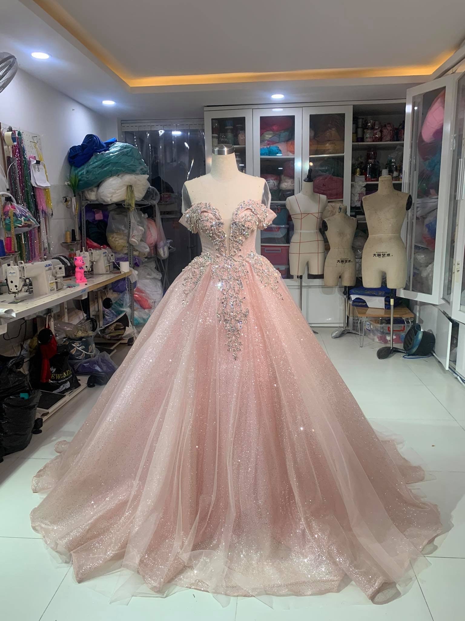 Iridescent Prom Dress Light Pink Dress ...