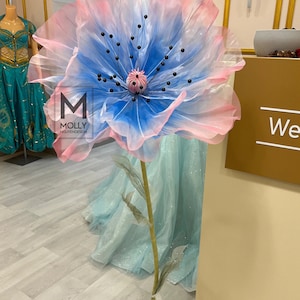 Parties/Wedding Floral Decor, Big Flowers Studio Decor, Large Organza flowers, Free-Standing Giant Poppy Flower