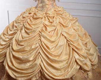 Belle Costume, Beauty and the Beast ,Disney Princess costume, Belle Adult Costume Inspired Disney Movie, Dress Big Gown Belle