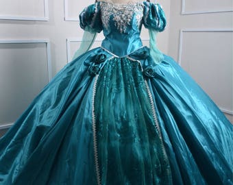 adult ariel blue dress costume Ariel Blue Dress, Blue Ariel Costume for Adults Plus Size – Cosplayrr main image 1