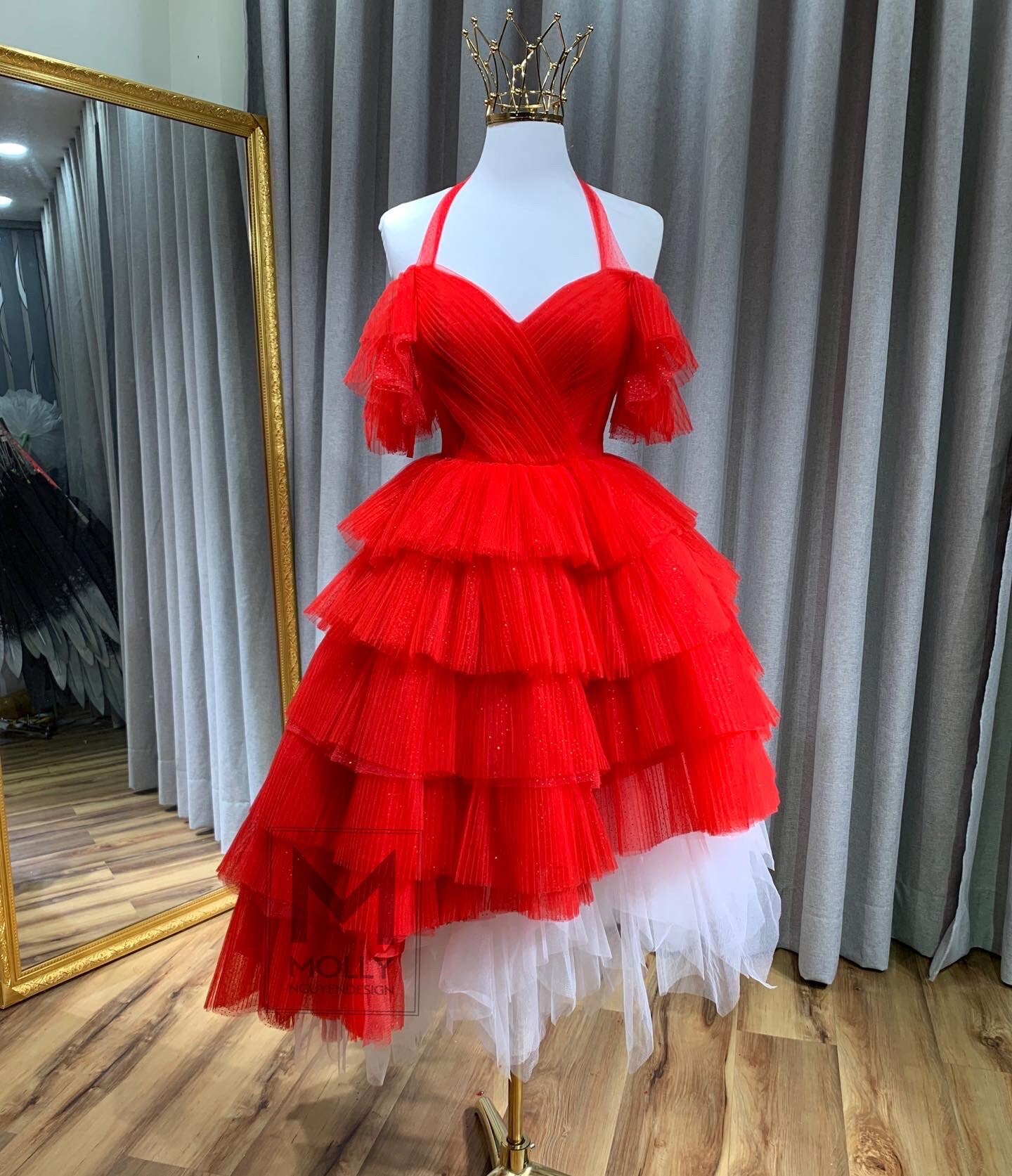 strapless open back dress Harley Dress- Red – 128 main image 0