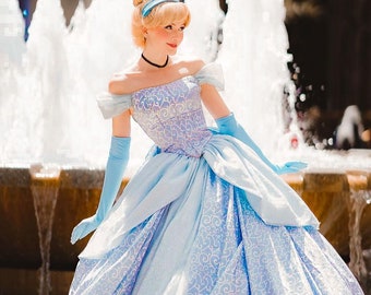Cinderella Disney Park Inspired, Cinderella Adult Costume Cosplay DRess Ballgown, Cinderella Classic Costume