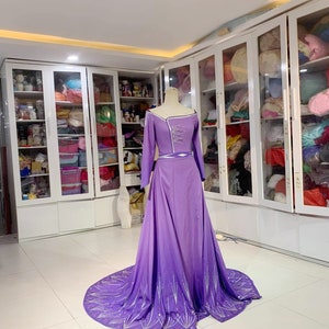 Purple Elsa Dress Inspired Elsa Costume Frozen 2 Glitter Painting Elsa ...