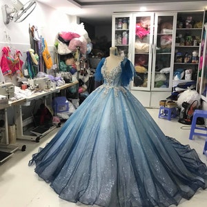 Blue Ballgown Prom Dress Blue Prom Dress Wedding Dress Evening Dress ...