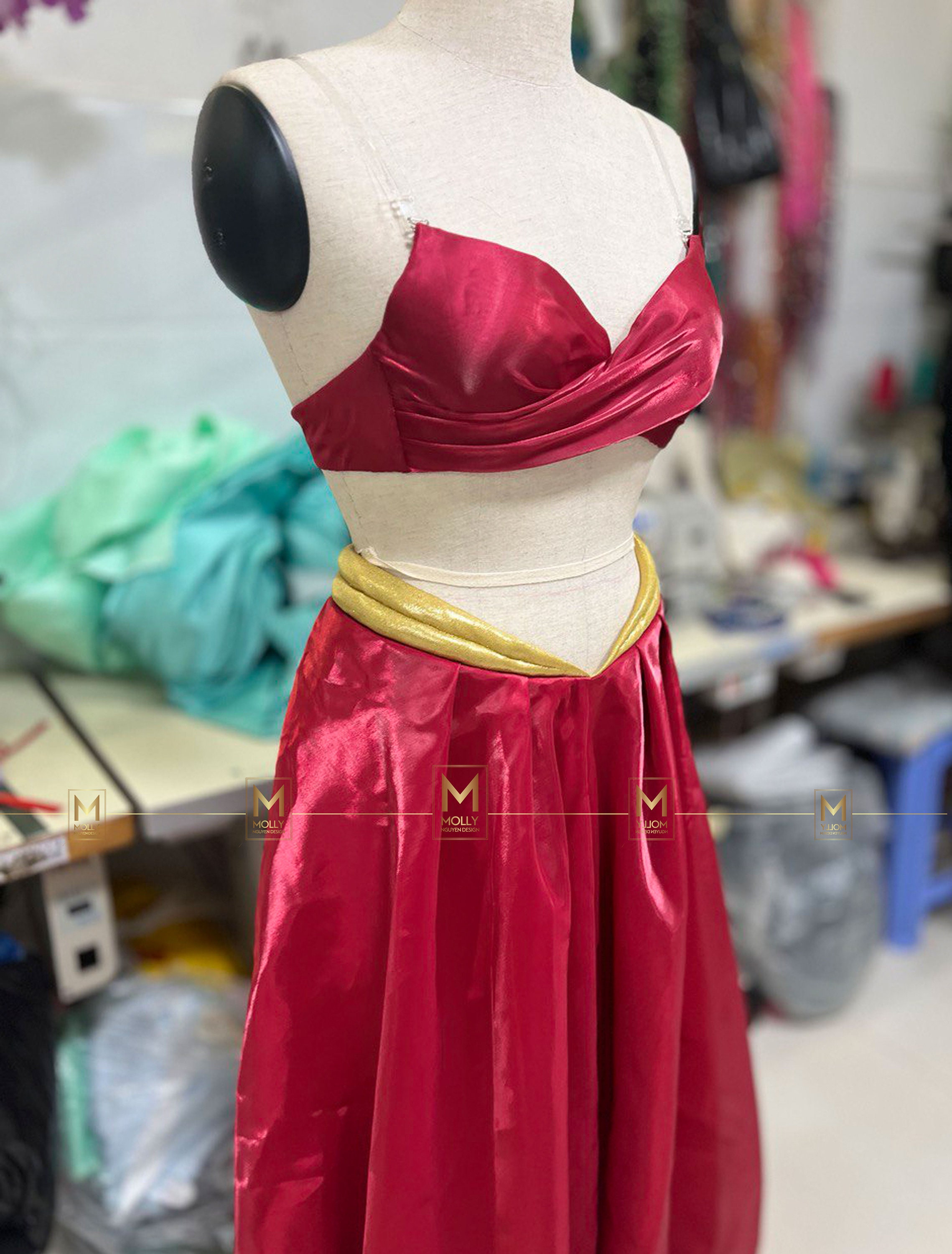 ジャスミンの赤いコスチューム - ジャスミンの大人用コスプレ