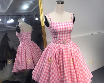 Movie Cosplay Inspired Costume – Pink Dress – Margot Cosplay Robbie Dress Costume in Pink