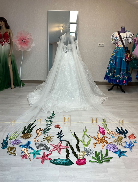 Amazon Velo De Novia Bordado Velas Perladas MAYILNSIN Longitud