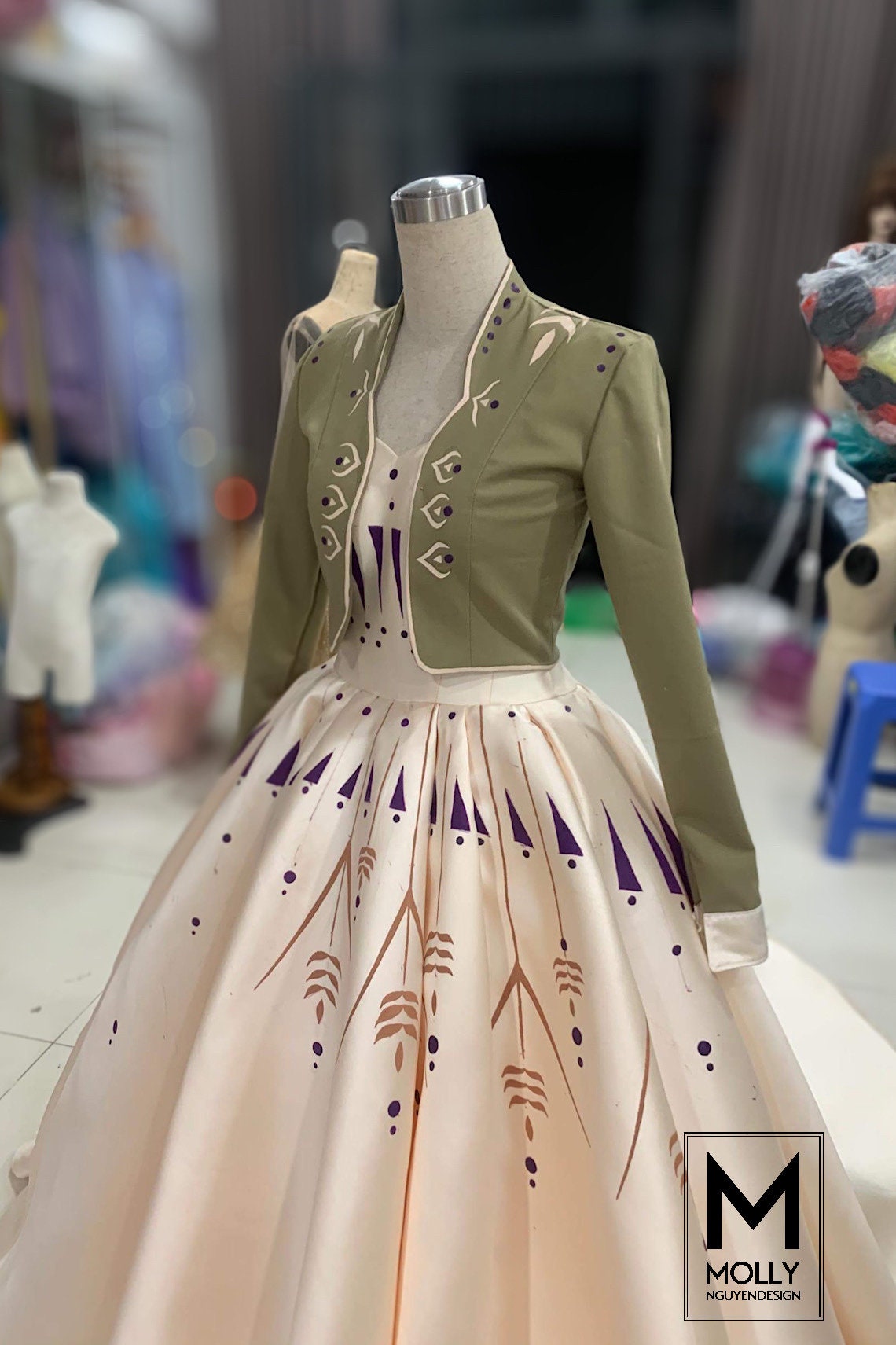 Full Body Anna Green Dress Disfraz Frozen Adulto Disfraz De Ana Disney  Frozen II Anna Cosplay
