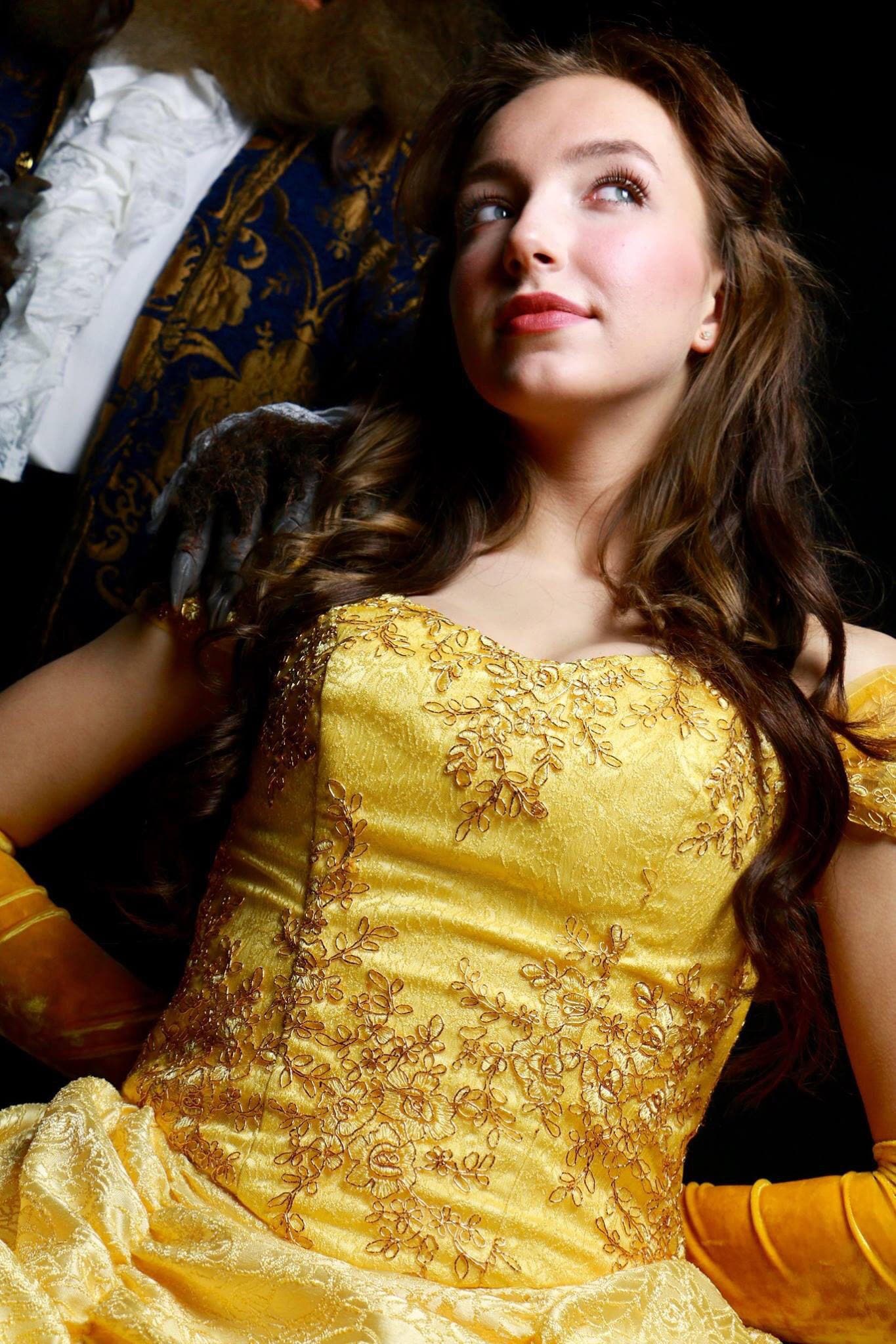 strapless open back dress Disney Princess Deluxe Belle Beauty and the Beast Gold Rose Tutu Dress –  EverAfterTutuCo