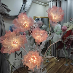 Set Big Flowers, Large Organza flowers, Free-Standing Giant Poppy Flower, Parties/Wedding Floral Decor, Big Flowers Studio Decor image 3