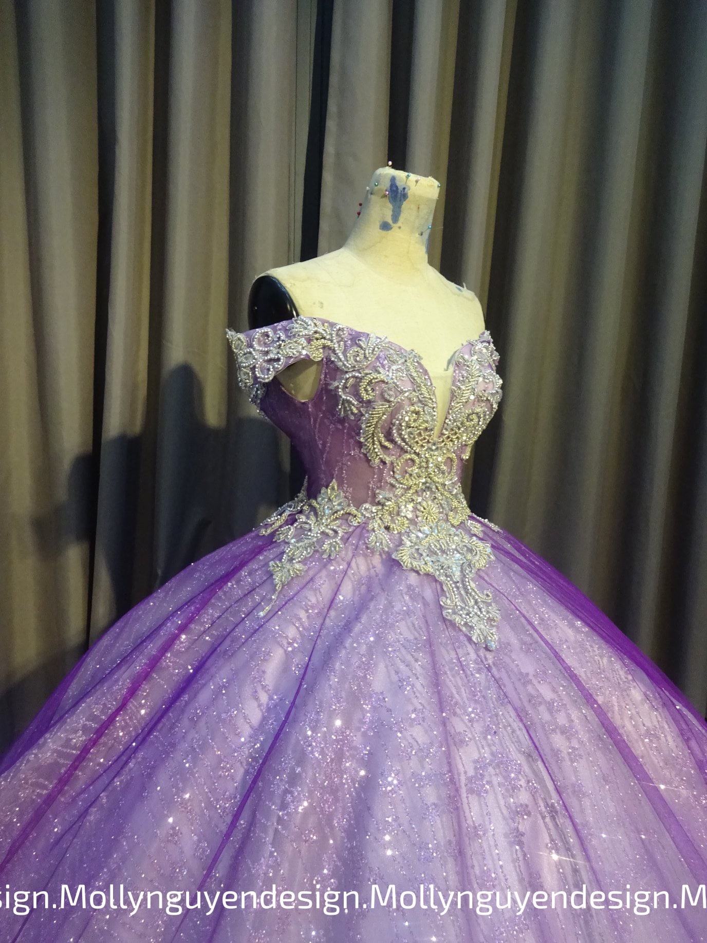 Dress purple hotsell and gold