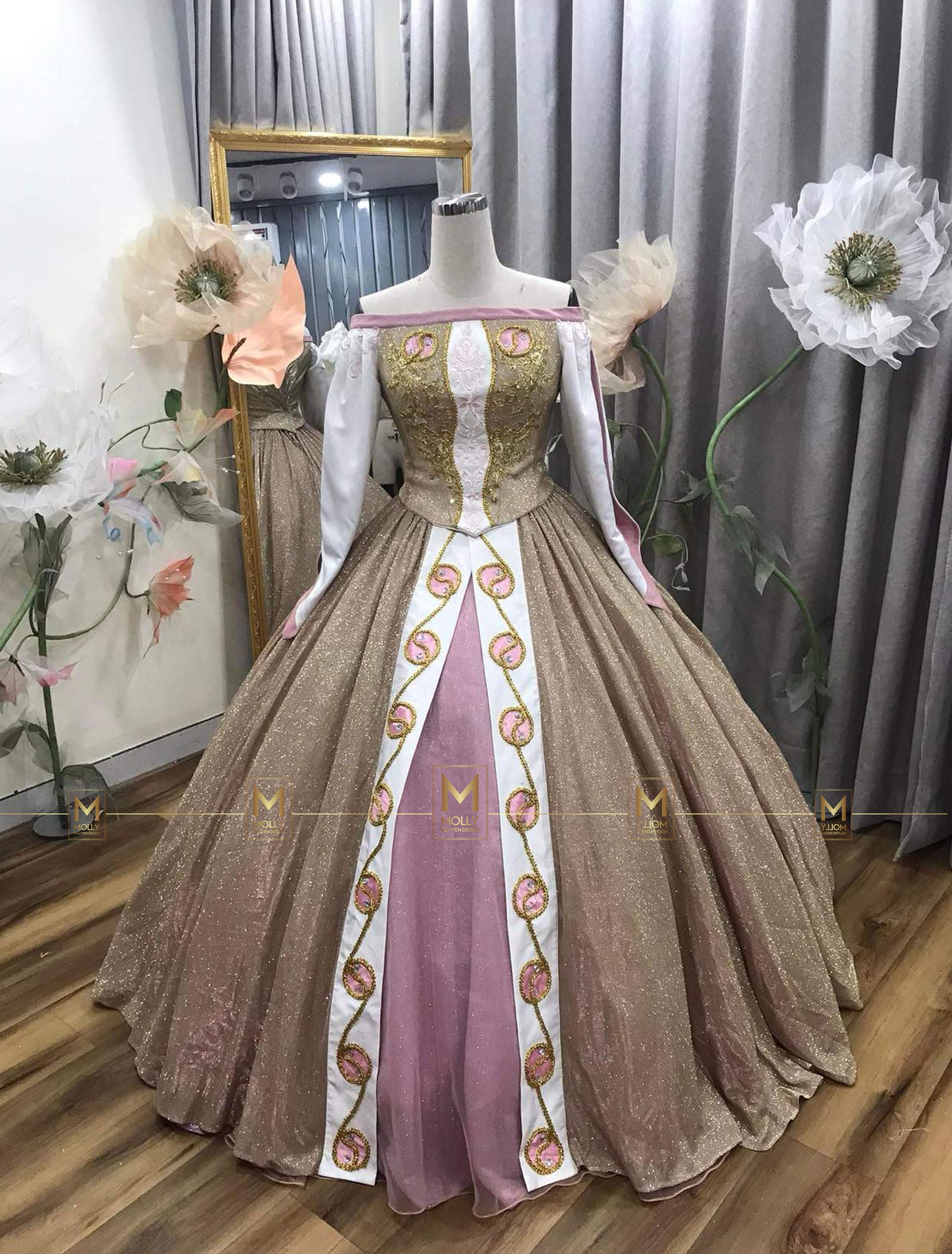 anastasia long sleeve dress Long Sleeve Satin Wedding Dress
