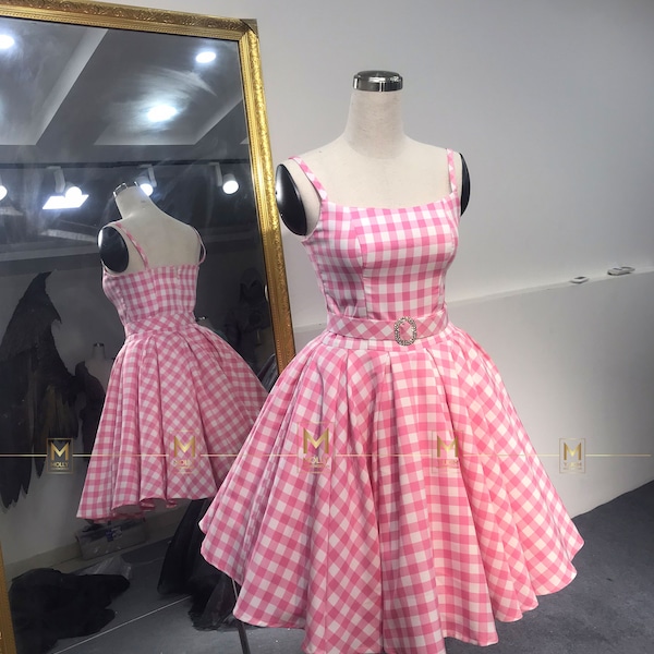 Movie Cosplay Inspired Costume - Pink Dress - Margot Cosplay Robbie Dress Costume in Pink
