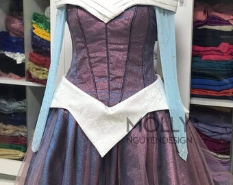 Adult Disneybound Dress Aurora, Disney summer Wear, Disneybound Sleeping Beauty Short Dress,