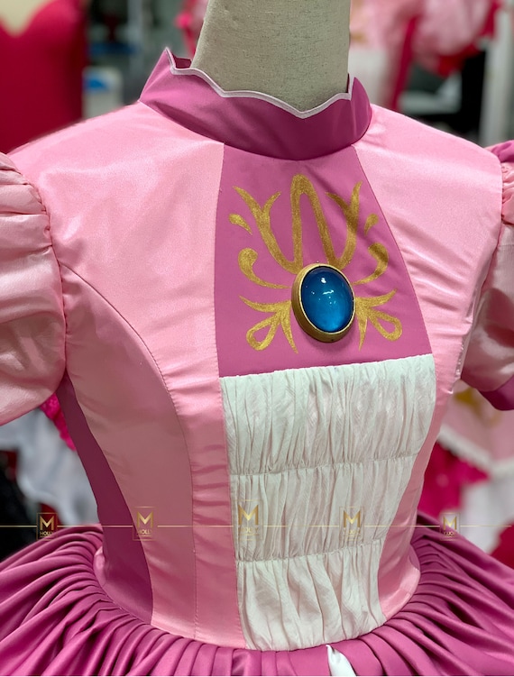 princess peach light up dress Light up Game Role Play Peach Princess Costume Girl Carnival Party Dress with LED Light Child Festival Halloween Vestidos