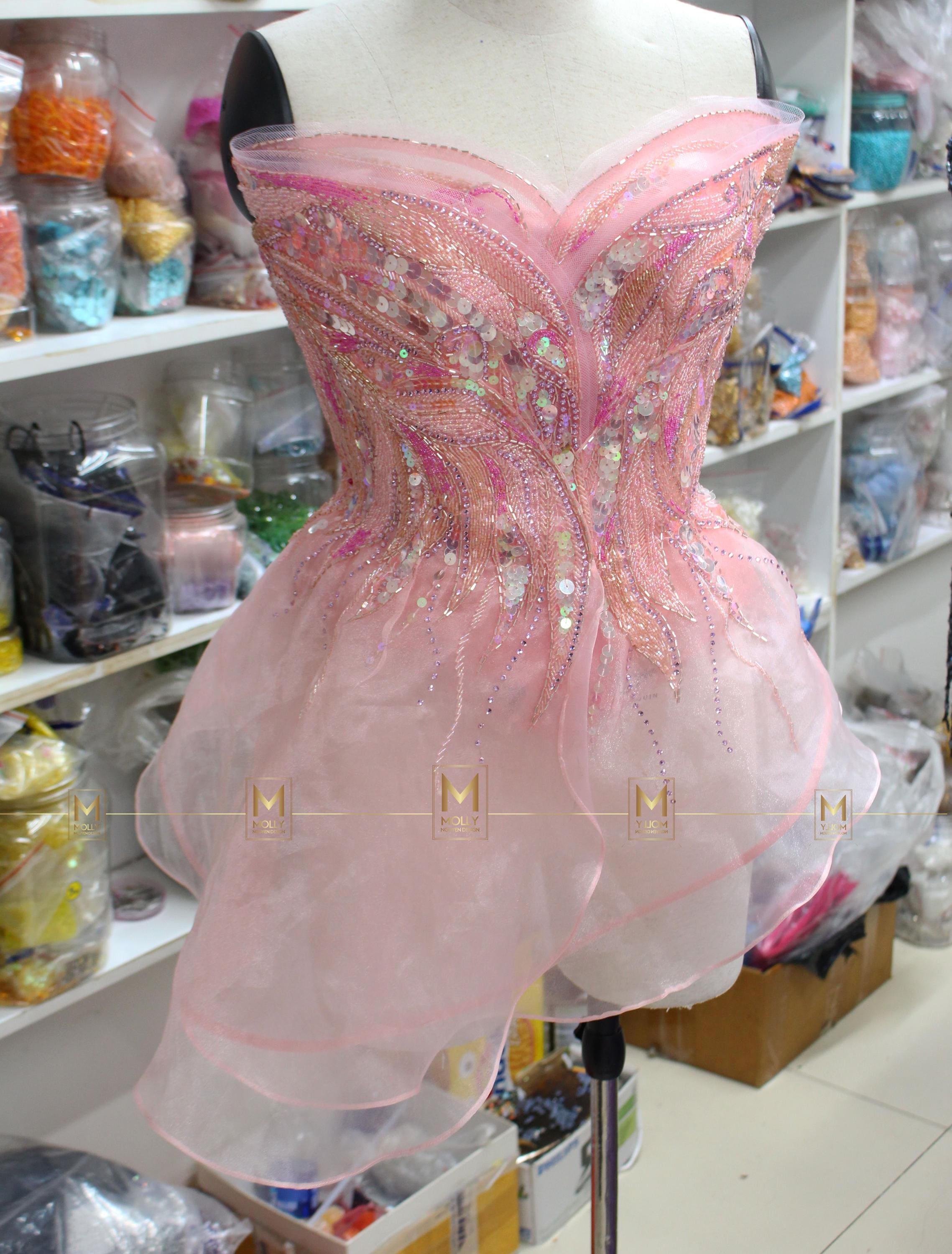 The Pink Glinda Bubble Gown Cosplay - Cosplay Costume Hand Bead Ballgown -  Etsy