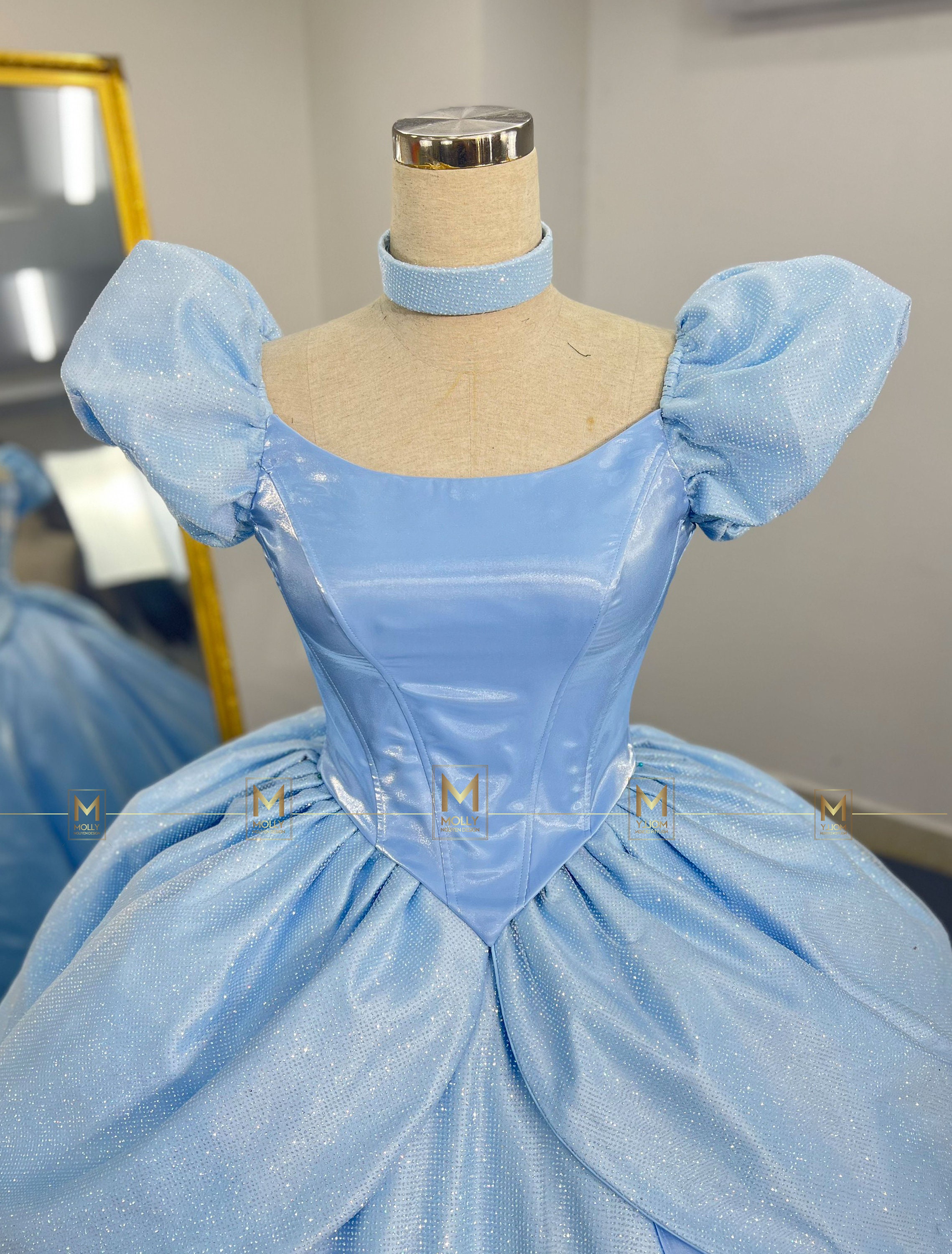 ブルーのシンデレラドレス、ディズニープリンセス風、プリンセス