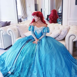 Blue Ariel Costume Cosplay Dress, Little Mermaid Costume Cosplay, Ariel adult costume