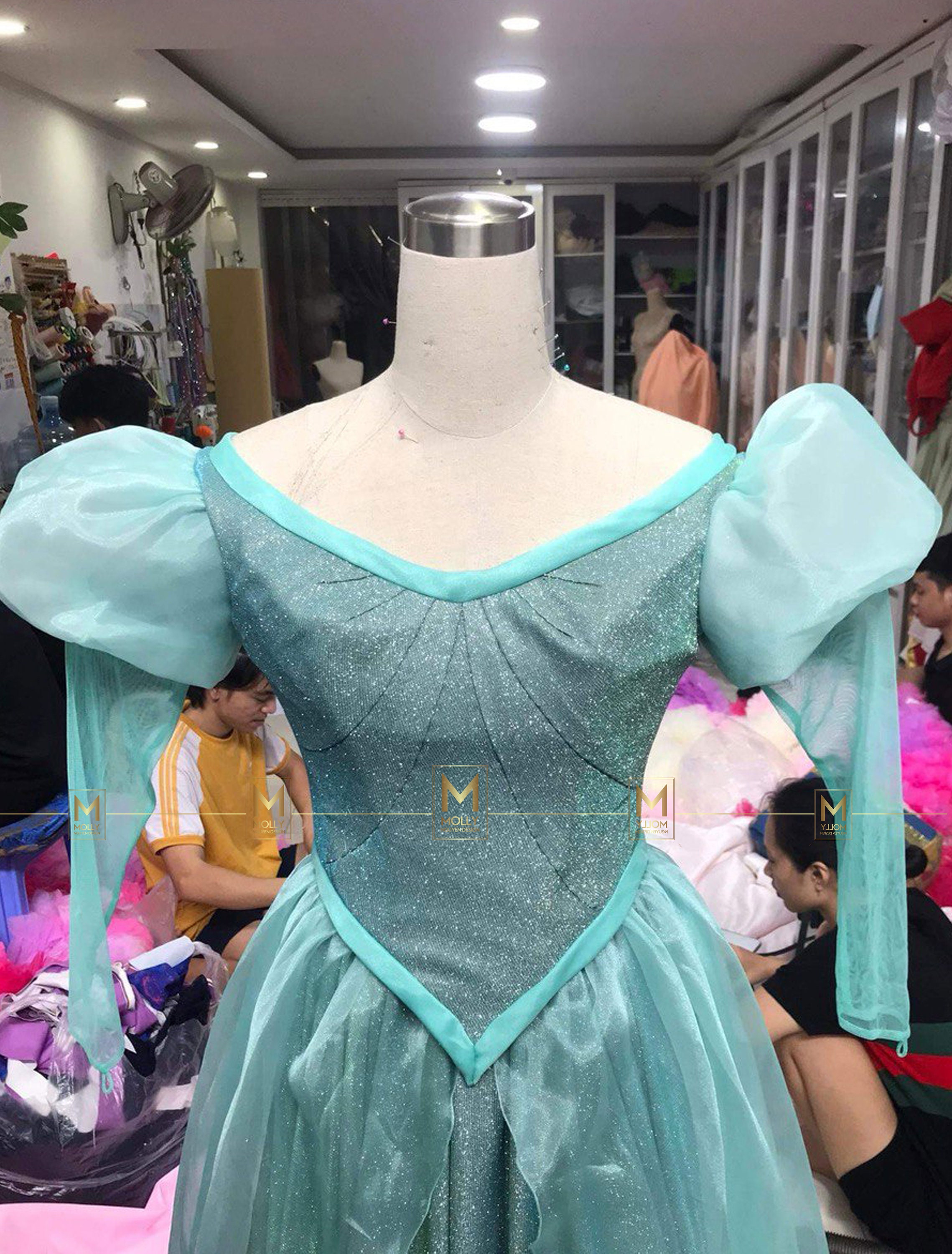 The Ariel Blue Dress With Sparkler Fabric Costume for Adult - Cosplay Costume - Etsy The Ariel Blue Dress With Sparkler Fabric Costume for Adult - Cosplay Costume - Etsy