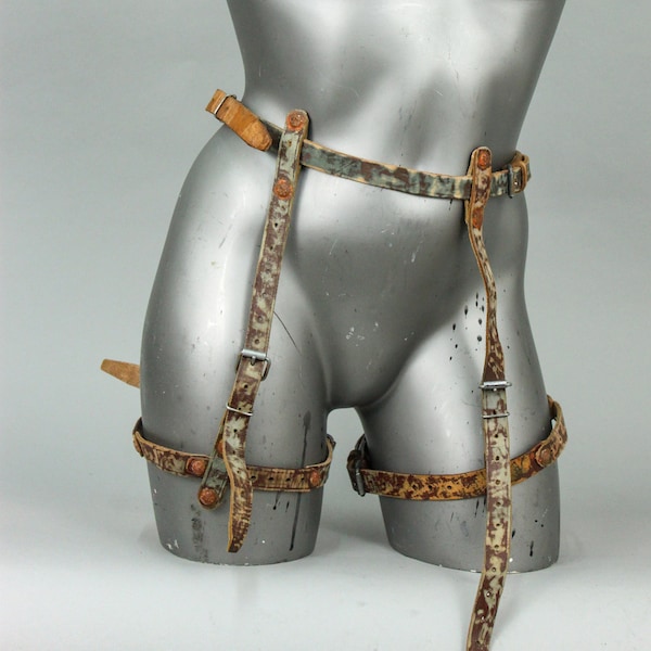 Leather Hip Harness - Post Apocalyptic Accessory - Wasteland Military Belt - LARP Prop - Dystopian Costume - Handmade Tactical Gear