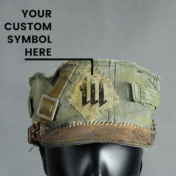 Post Apocalyptic Cap - Vintage Military Hat - Retro Toque - Unisex Military Cap - Green Soldier Toque - Handmade Headwear - LARP Accessory