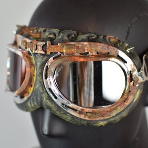 Silver Spiked Goggles - Sandstorm Eye Protection - Rusty Wasteland Eyewear - Postapoc Festival - Apocalypse LARP Accessory - Desert Goggles