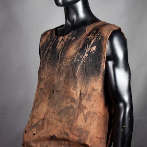 Bleached T-Shirt - Post Apocalyptic Top - Steampunk LARP Tee - Distressed Top - Savage Costume - Postapoc Outfit - Wasteland Clothing