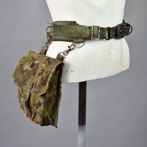 Post Apocalyptic Belt Bag - Tactical Hip Sachet - Handmade Belt Pouch - Distressed - Utility Hip Bag - LARP Accessory - Postapoc Equipment