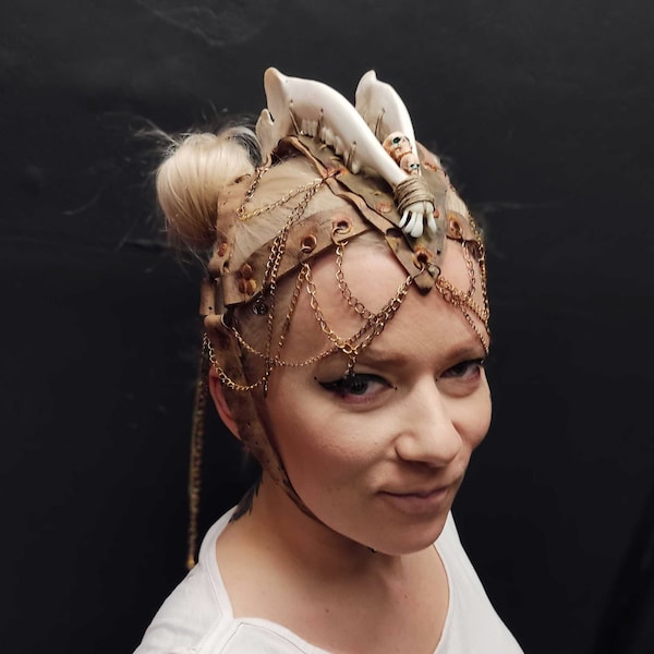 Rusty Diadem - Tribal Tiara - Handmade LARP Headpiece - Postapoc Headdress - Post Apocalyptic Crown - Witchy Headwear - Apocalypse Tribe