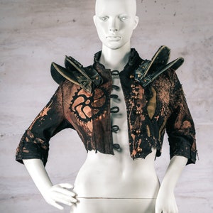 Chernobyl Jacket - Post-Apocalyptic Denim Jacket – Hand-Painted Skeleton - Steampunk Gear - Apocalyptic Leather Jacket