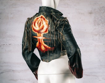 Made To Order Monogram Patchworked Portrait Leather Jacket - Men