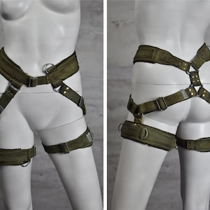 Military Hip Harness - Survival Gear - Army Girl - Thigh Harness - Paratrooper Rigging - Tactical Equipment - Post Apocalyptic Accessory