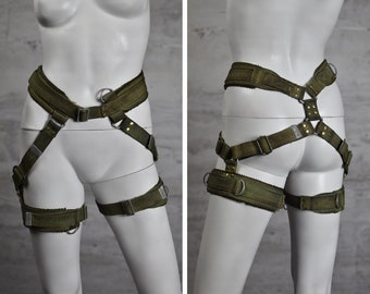 Military Hip Harness - Survival Gear - Army Girl - Thigh Harness - Paratrooper Rigging - Tactical Equipment - Post Apocalyptic Accessory