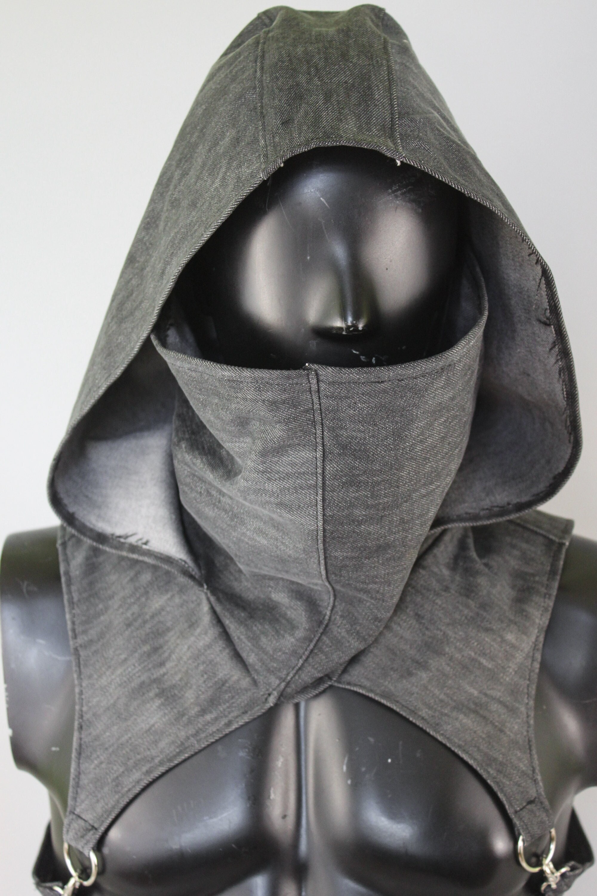 Post Apocalyptic Hood Urban Rebel Denim Hood Dystopian Etsy UK