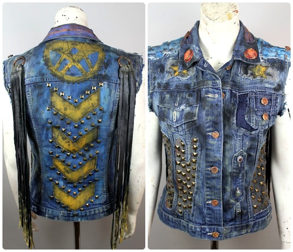 studded jean vest