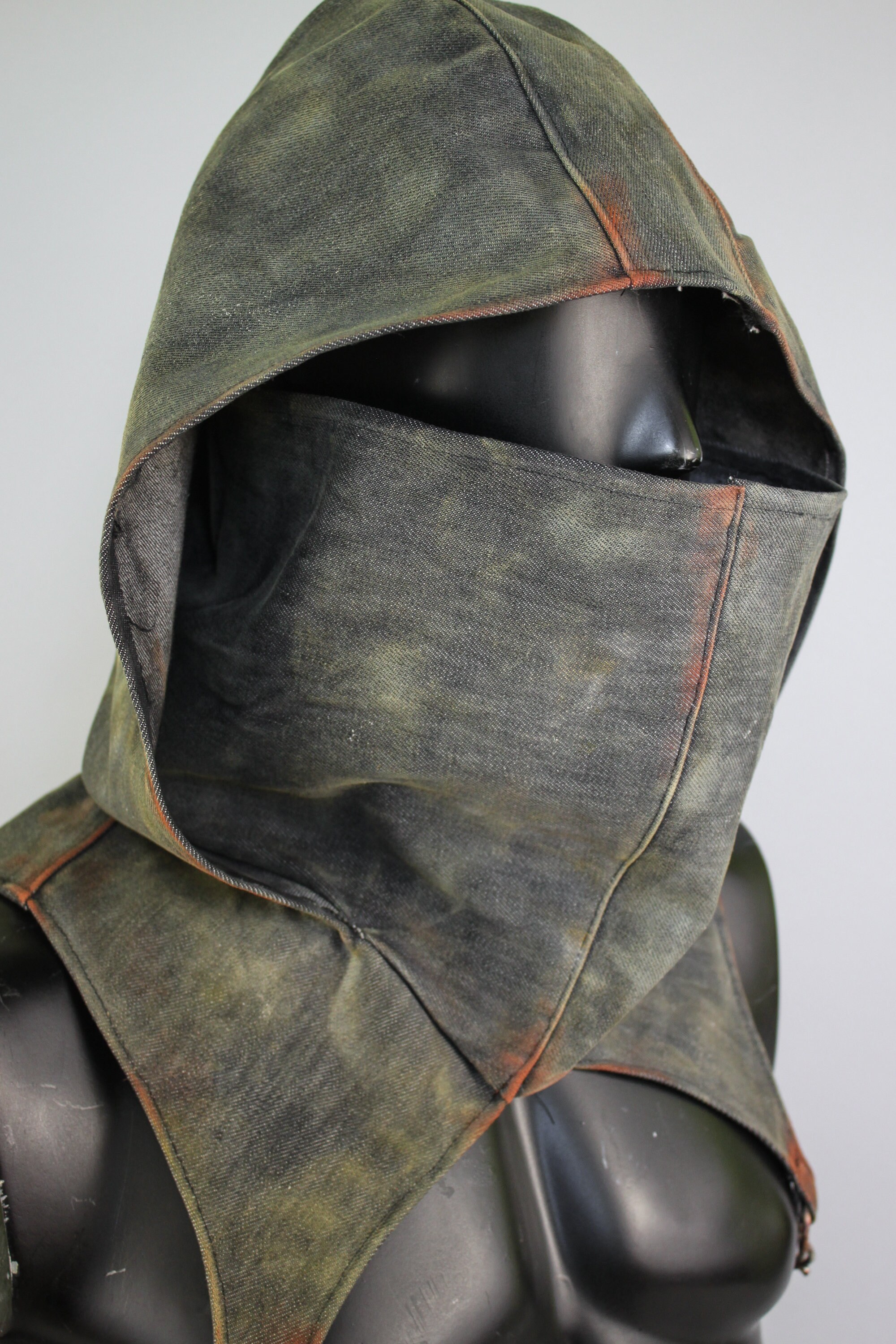 Post Apocalyptic Hood Urban Rebel Denim Hood Dystopian Etsy UK