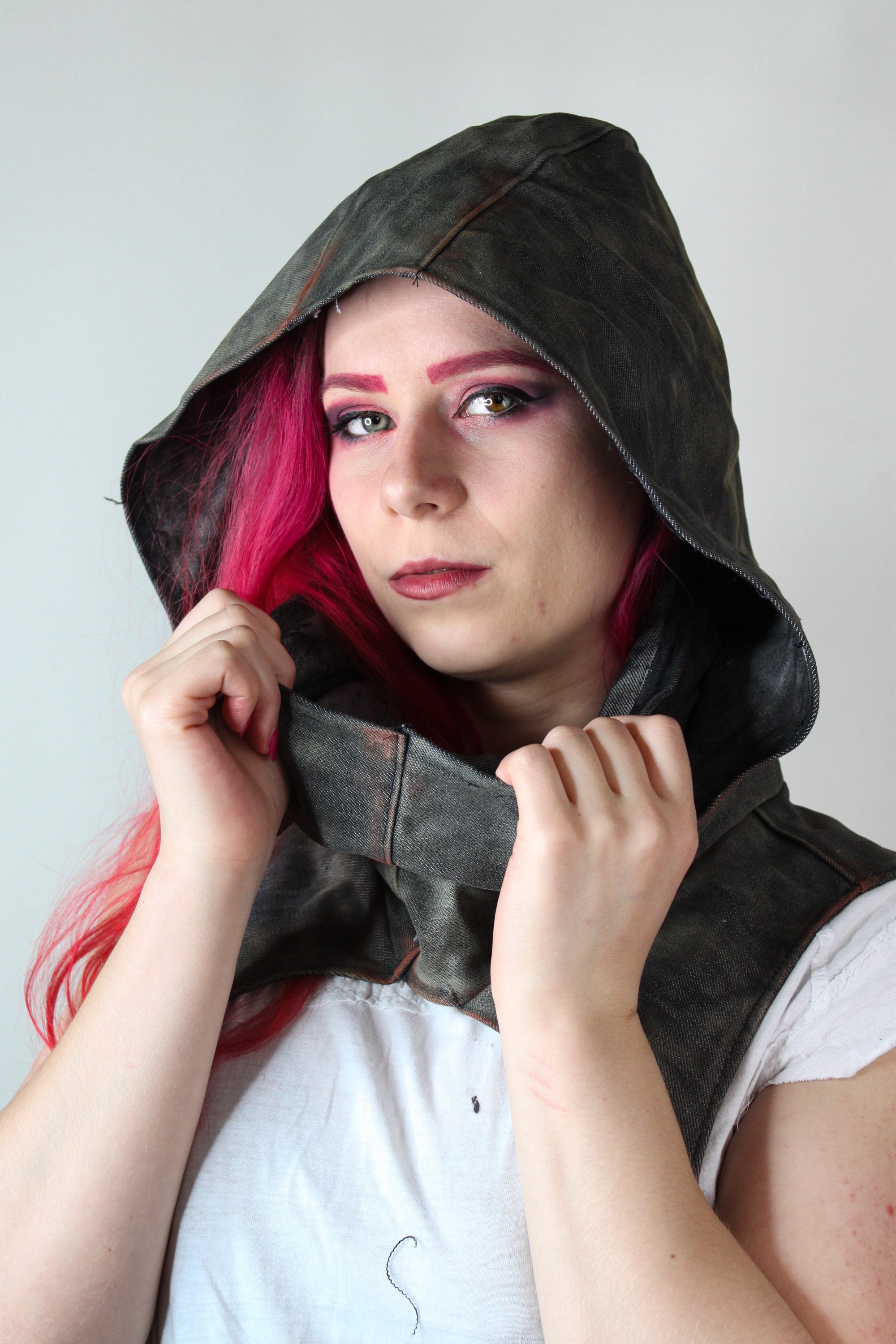 Post Apocalyptic Hood Urban Rebel Denim Hood Dystopian Etsy UK