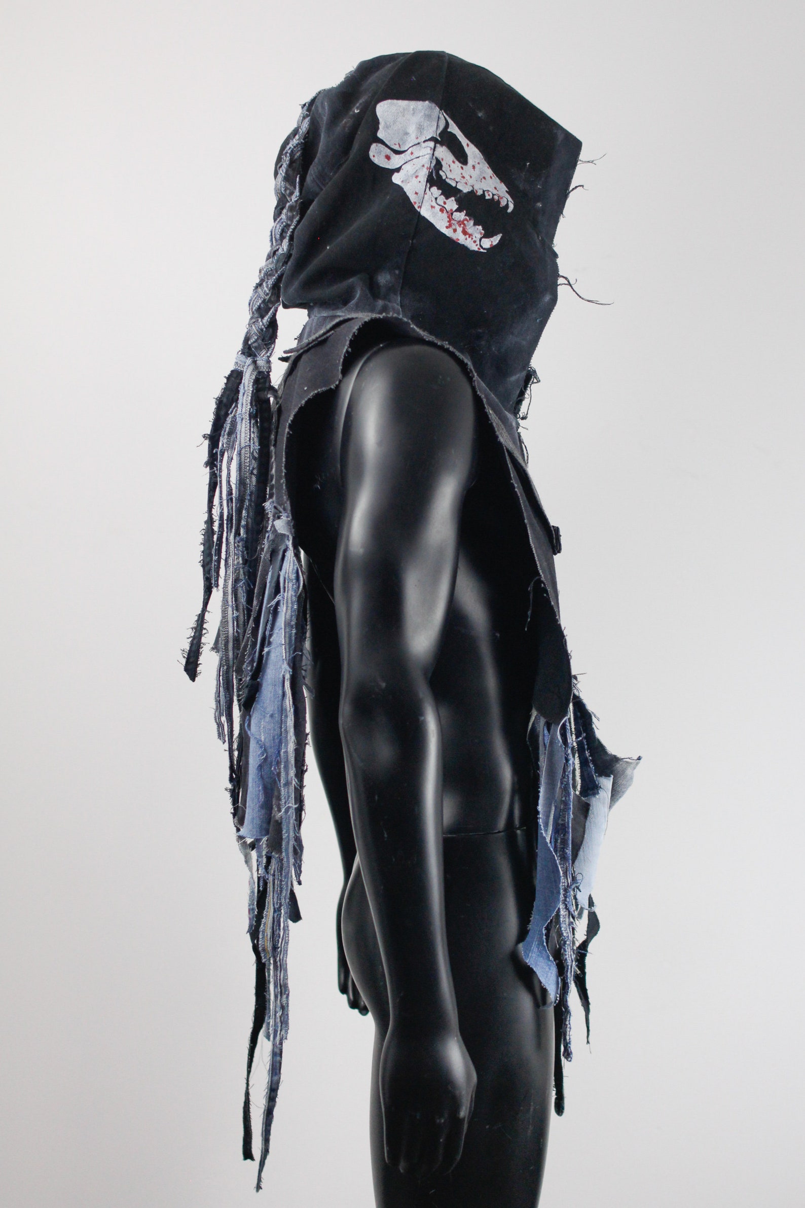 Post Apocalyptic Cowl Dog Skull Hood LARP Accessory Etsy