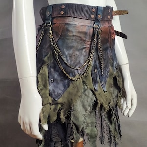 Post Apocalyptic Skirt Wasteland Skirt Layered Mini Postapoc Clothing ...