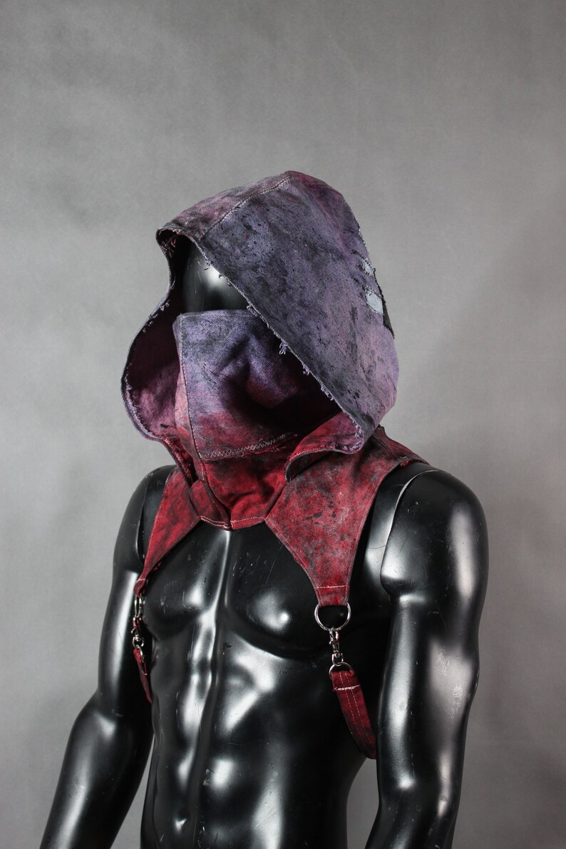 Post Apocalyptic Hood Evil Eye Hood Psytrance Hood Etsy