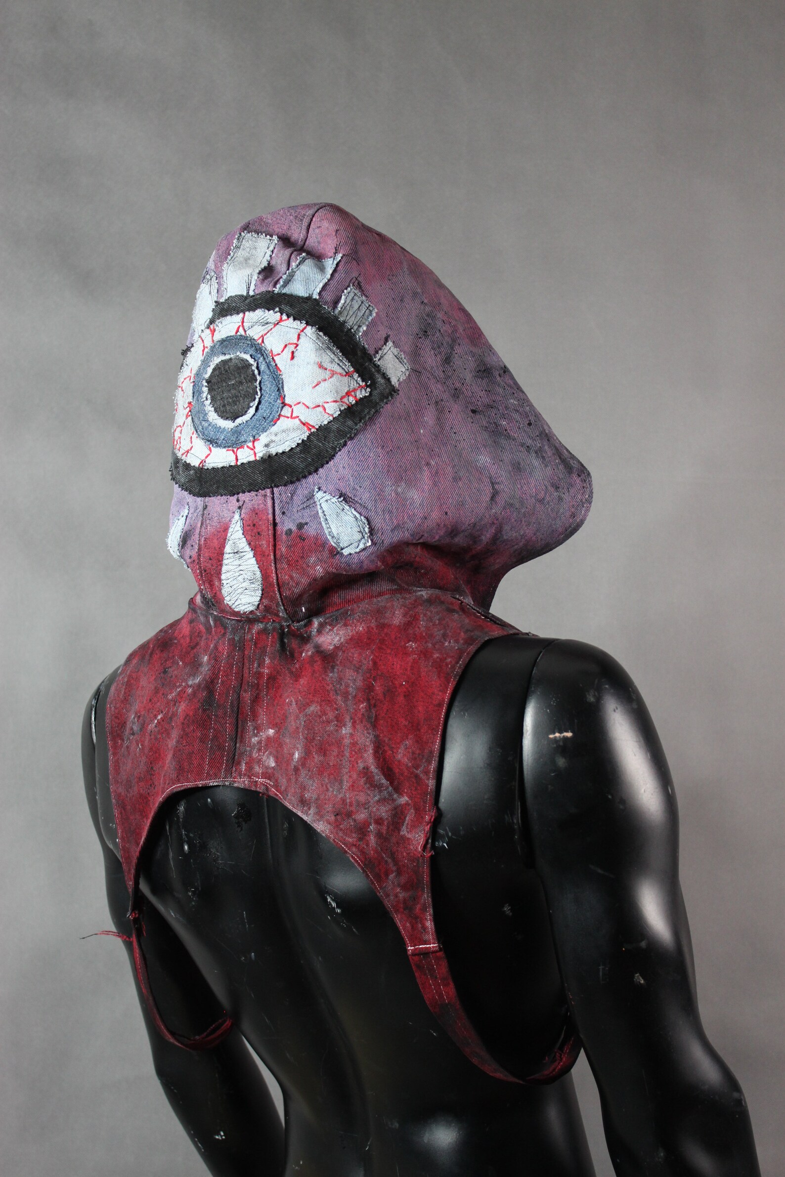 Post Apocalyptic Hood Evil Eye Hood Psytrance Hood Etsy