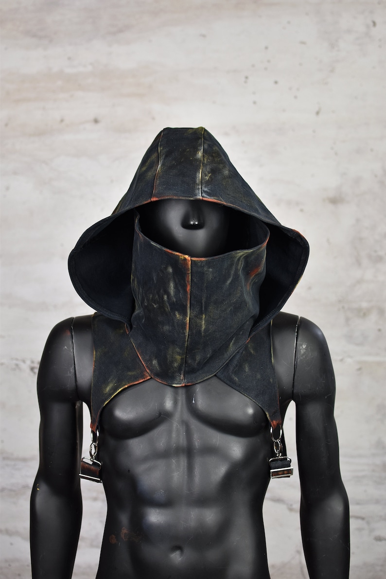 Post Apocalyptic Hood Alternative Fashion Black Urban Hood Etsy