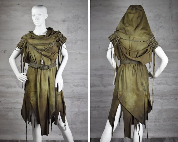 Wasteland Queen Costume Shaman Dress With Hood Post Apocalyptic