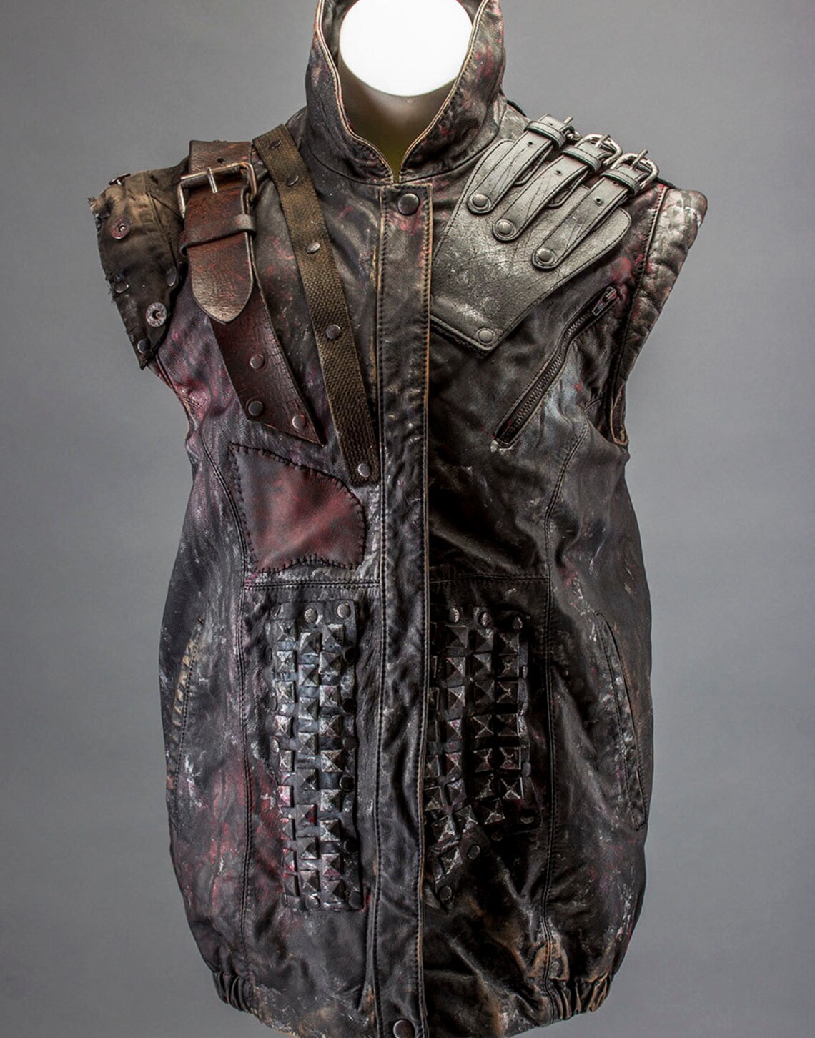 Heavy Metal Vest Studded Mens Vest Leather Vest Burning Etsy