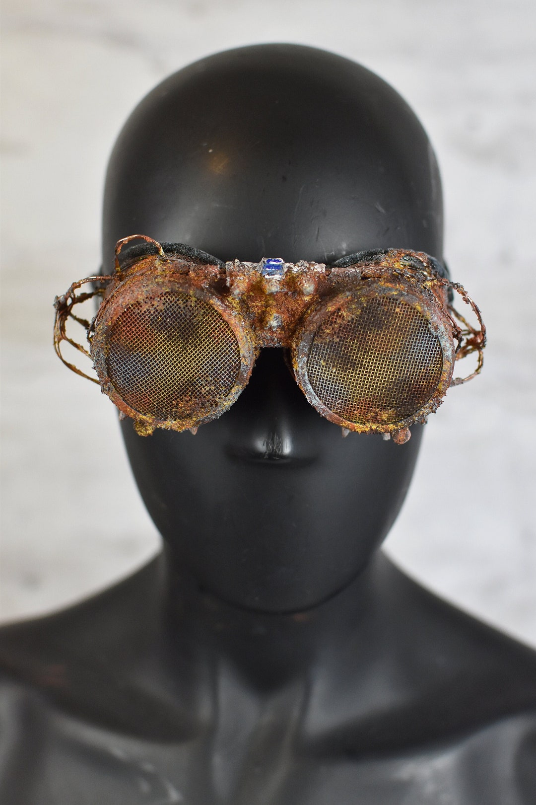 Rusted Goggles Dystopian Glasses With Mesh Postapoc Etsy
