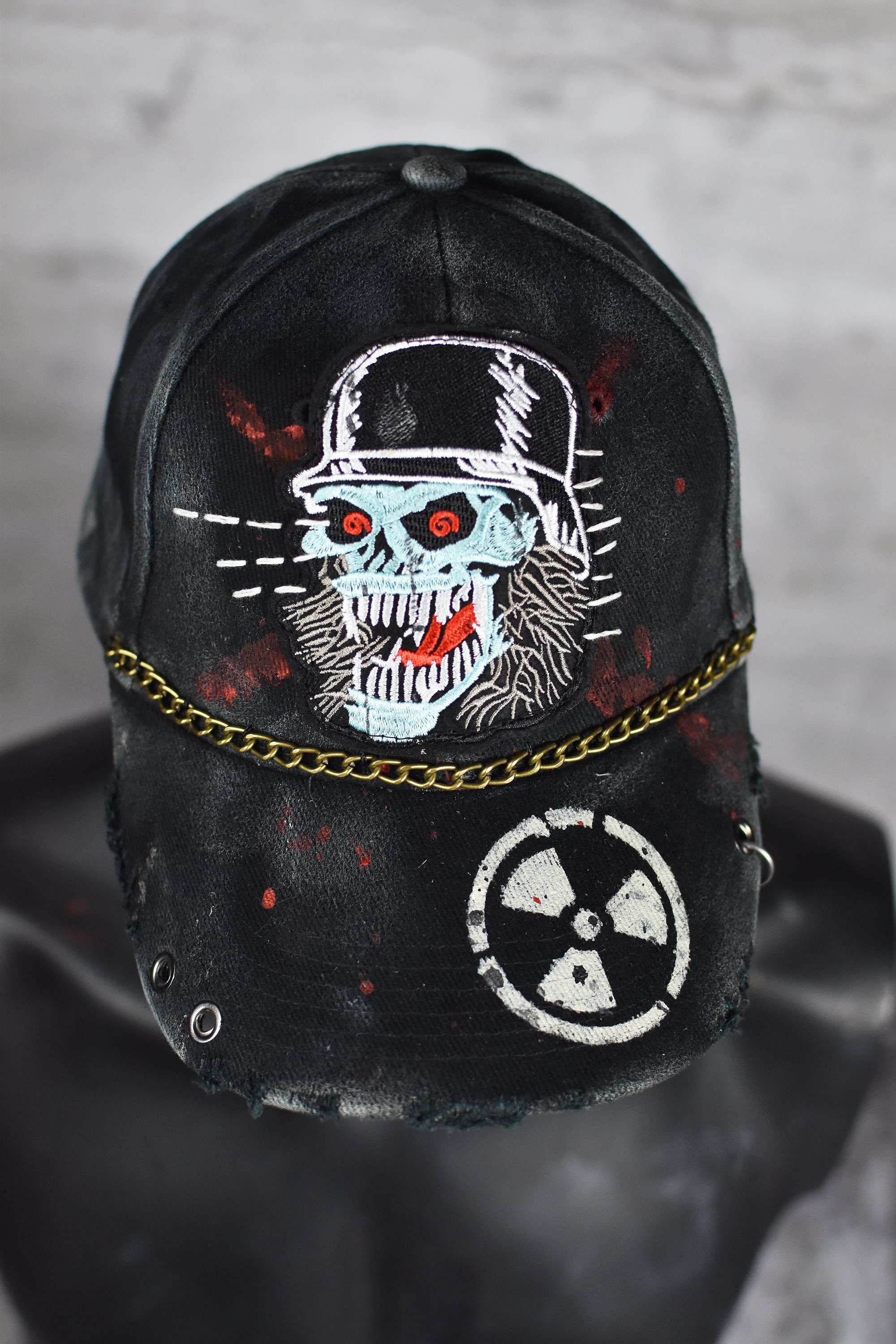 帽子 archive punk skull design cap y2k Punk Skull Hat – San Franpsycho