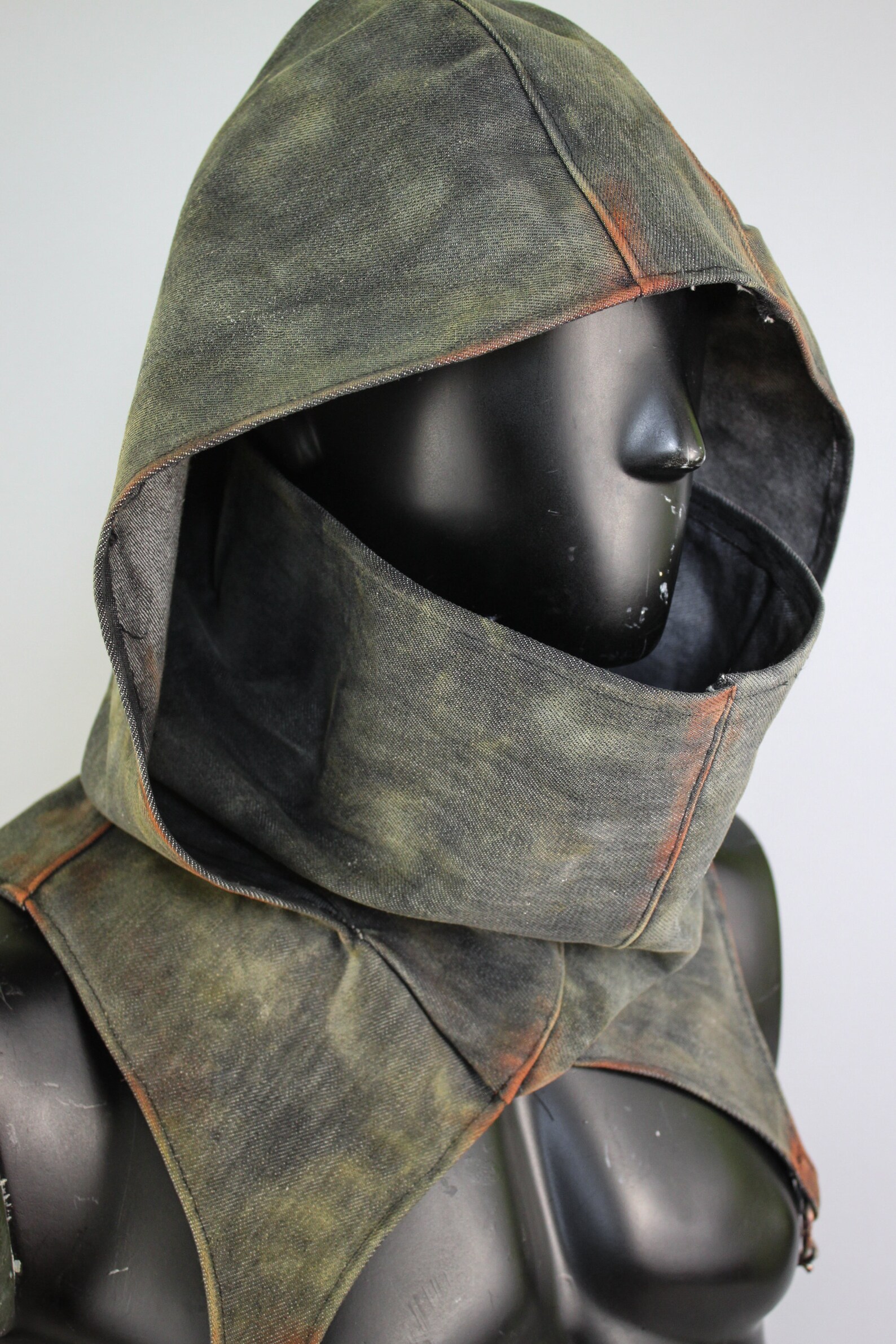 Post Apocalyptic Hood Urban Rebel Denim Hood Dystopian Etsy UK