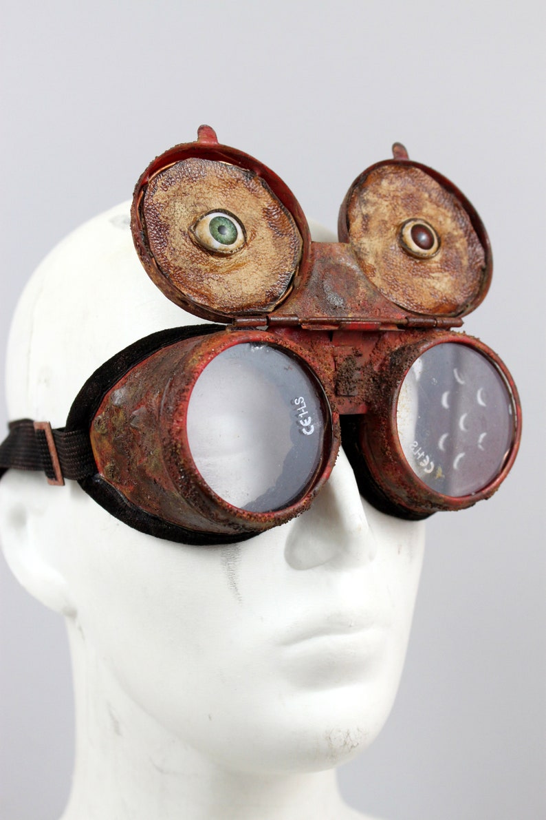 Creepy Goggles Rusty Goggles Extra Pair of Eyes Rocker Etsy
