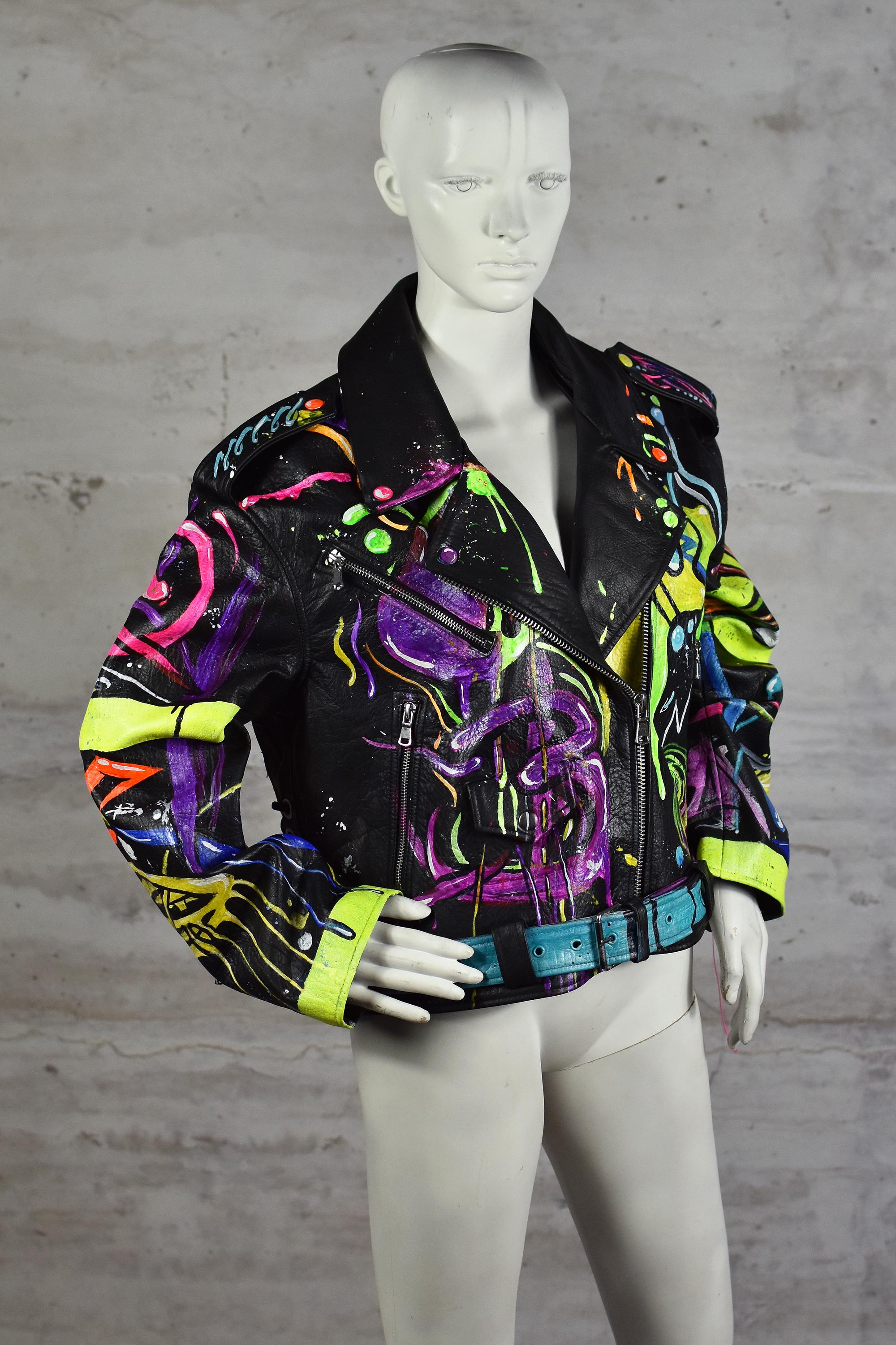 Rainbow graffiti style jacket best sale