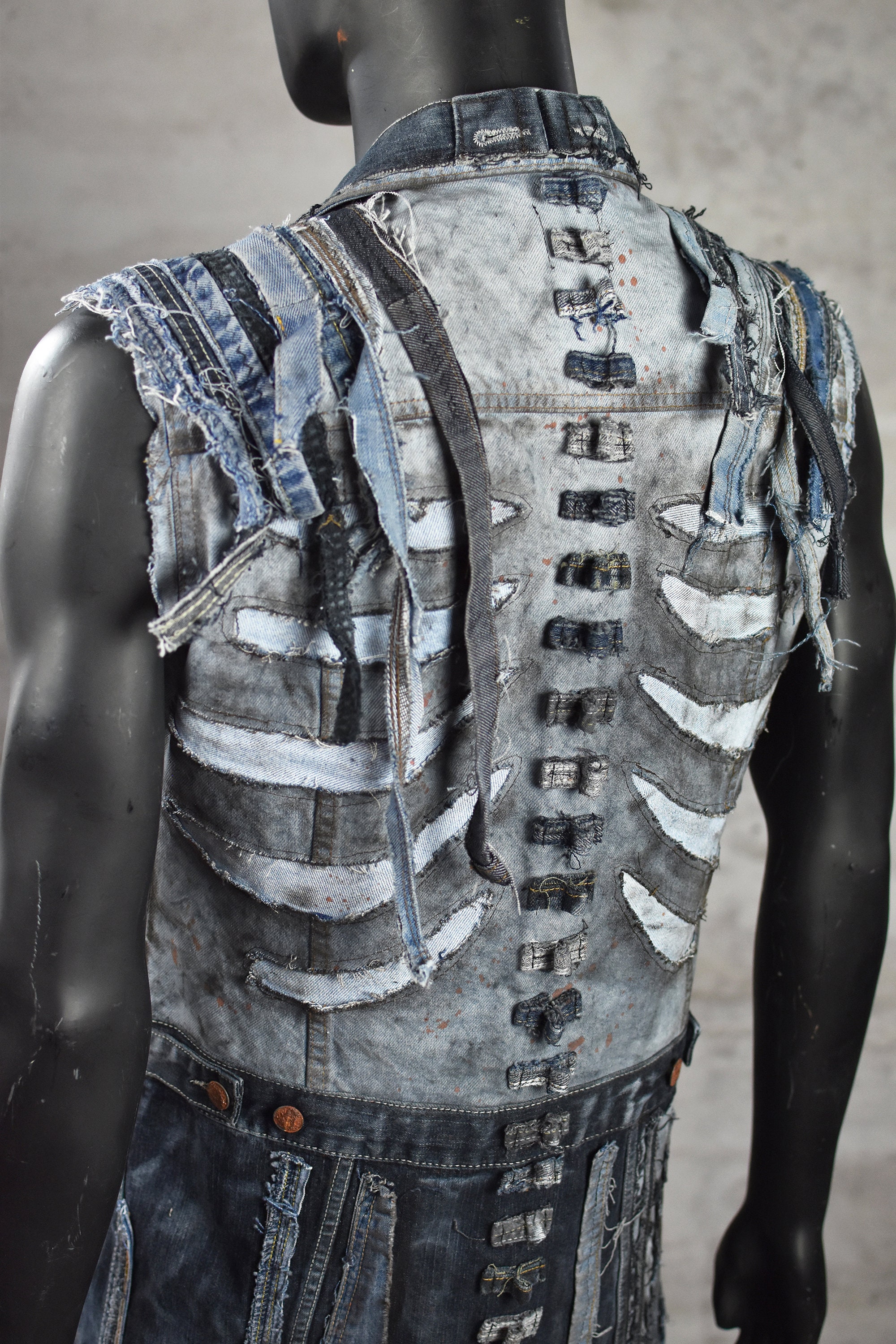 Rebel Edge Deconstructed Denim Vest – Unleash Your